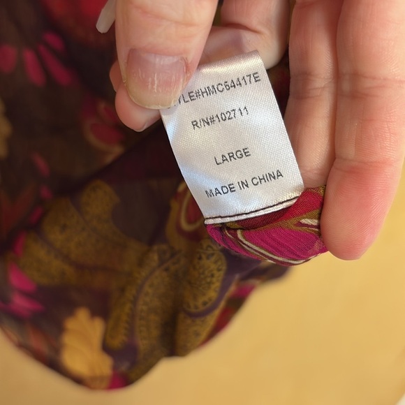 Gibson Blouse Sheer Paisley Boho Size Large - Picture 7 of 8